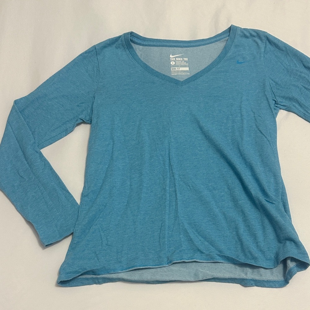Nike Teal Dri-FIT V-Neck Tee - Picture 2 of 5